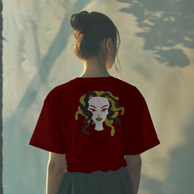 Medusa Stickmaschinendatei | Mystisches Schlangen-Design für Kleidung & Accessoires | Embroidery File, DST, EXP, hus, jef, pes, vip - Stricta