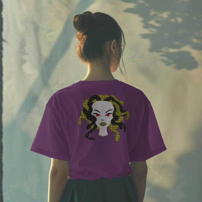 Medusa Stickmaschinendatei | Mystisches Schlangen-Design für Kleidung & Accessoires | Embroidery File, DST, EXP, hus, jef, pes, vip - Stricta