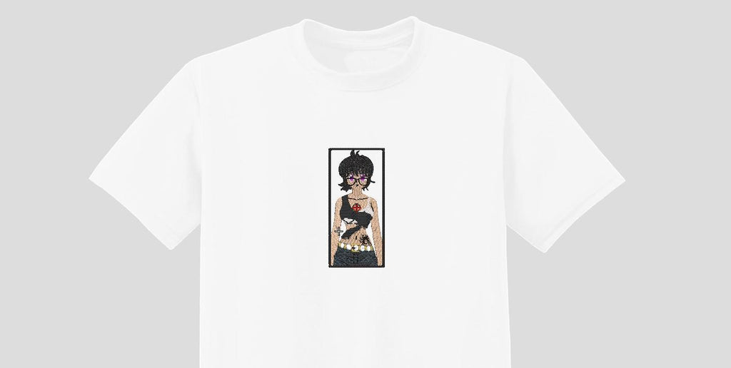 Shizuku Embroidery File - Punk Style Stickdatei, Digital Design für Stickmaschinen (Gothic, DIY, Punk Look)DST, EXP, HUs, pes, vip, vp3, xxx - Stricta