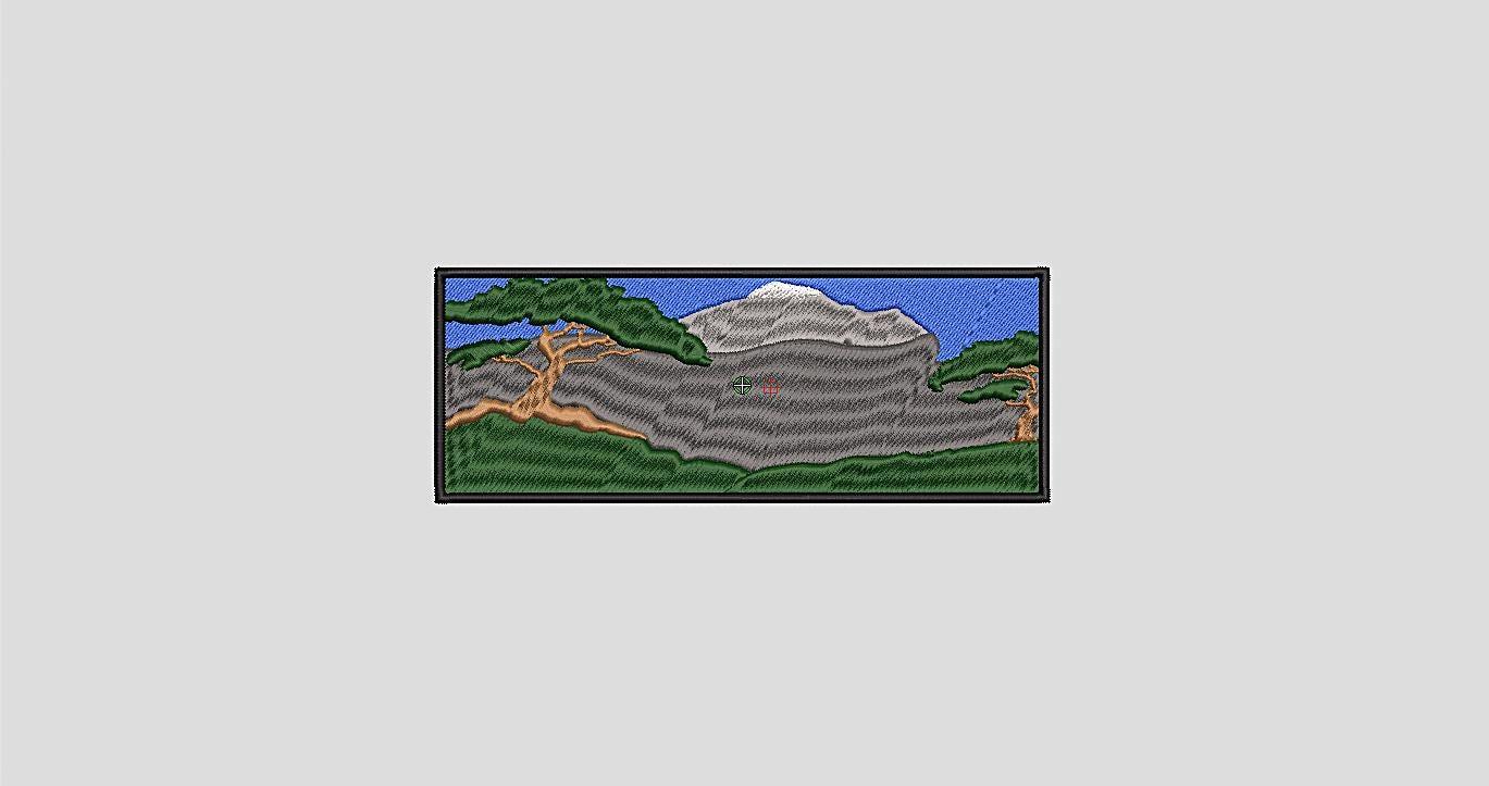 Stickmaschinendatei Landschaft, Viereck 150x50mm, DST, PES, Hus, JEF, Exp, Vip, Vip3, xxx, usw.. - Stricta